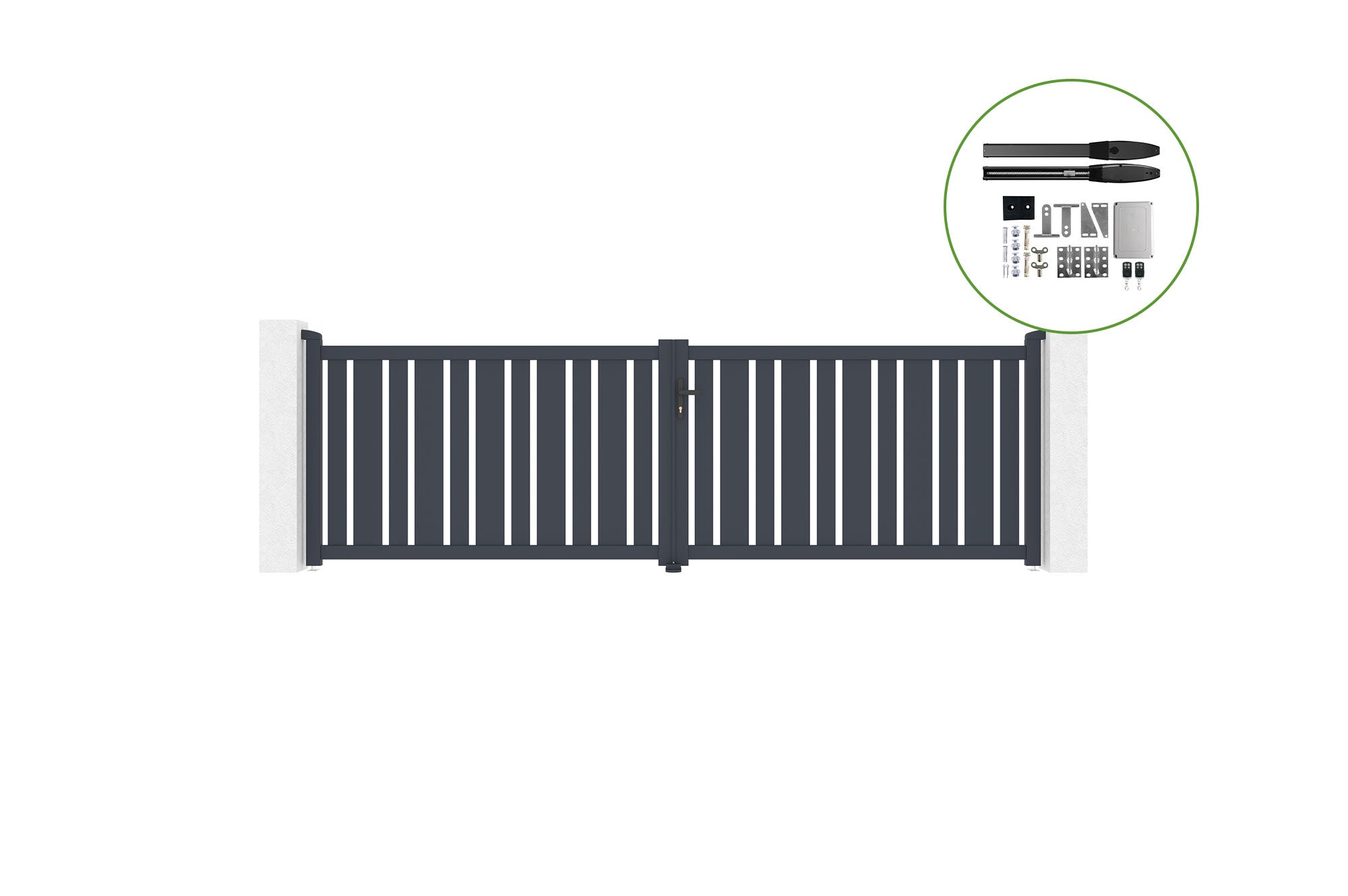 Brama skrzydłowa elektryczna 4x1,2m VEYMONT + napęd HICKER B200