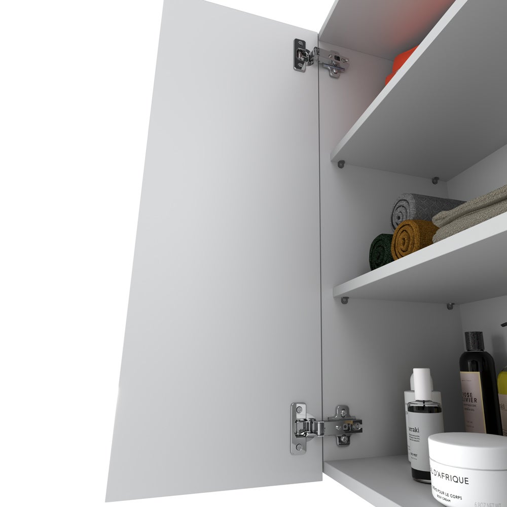 Szafka łazienkowa wisząca nad umywalkę 60cm zamykana biały połysk - 5