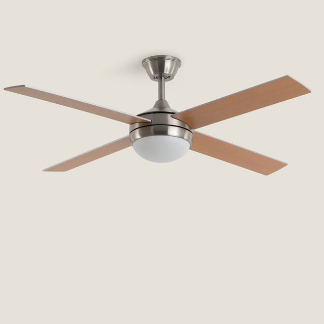 Ventoinha de Teto com luz Silenciosa DC com aspas de madeira Navy Evo Com Luz Quotes: Prateado, Wi-Fi: False