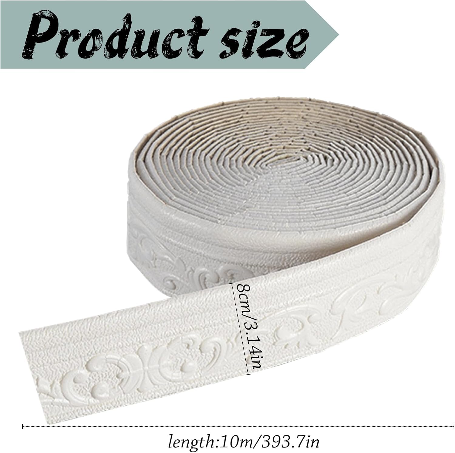 Frise Murale Adhesive, 10 m x 7,8 cm Moulure Murale, Moulure Decorative, 3D Frise Autocollante Blanche pour Couloir, Plafond, Coin, Ligne D'angle - 2
