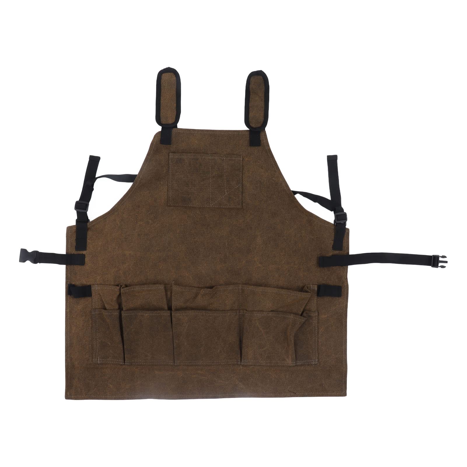 Delantal de taller de carpintería de gran capacidad con bolsillos ajustables y correas de hombro, delantal encerado para carpinteros y ele - 6