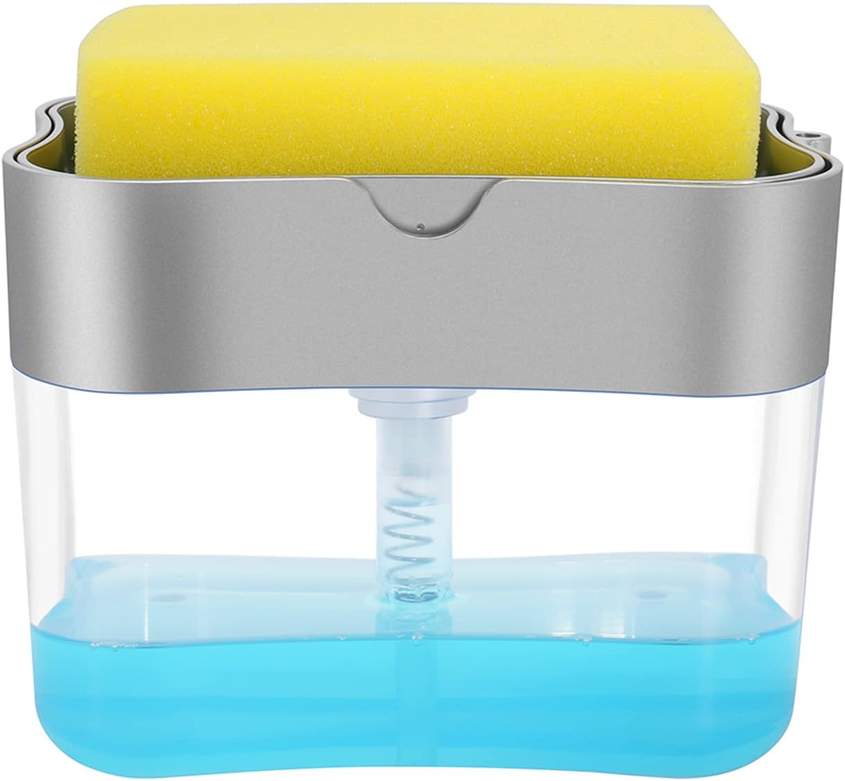 Dispensador De Jabón Para Platos 3 En 1 Con Soporte Para Esponja - Color Blanco, Material ABS Sin BPA, Diseño Desmontable Y Ahorra Espacio