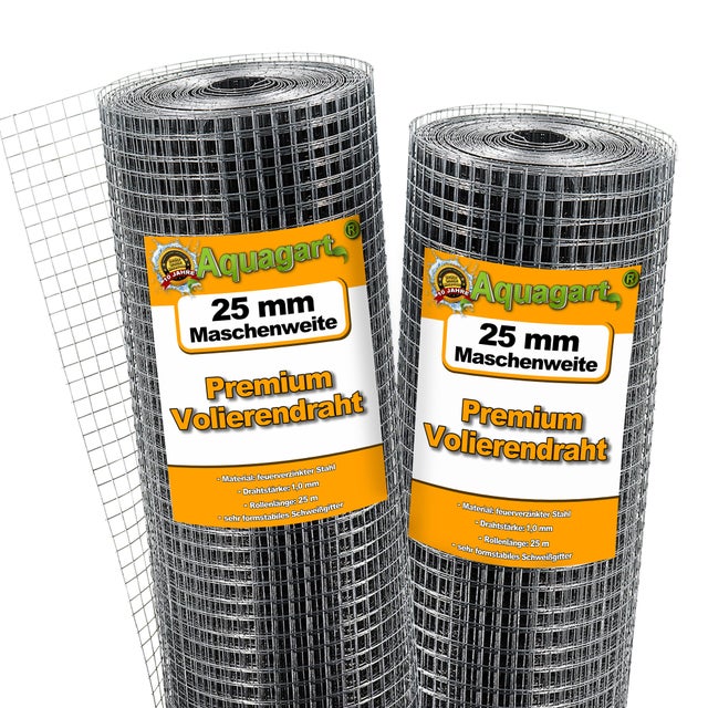 25 m x 1 m grillage pour volière, grille métallique, grillage soudé, grillage noué, clôture en fil de fer