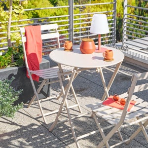Lot De 4 Chaises De Jardin En Aluminium Pliables Lin Et Blanc Essentia Hesperide Lot De 4 Chaises De Jardin En Aluminium Pliables Lin Et Blanc Essentia Hesperide