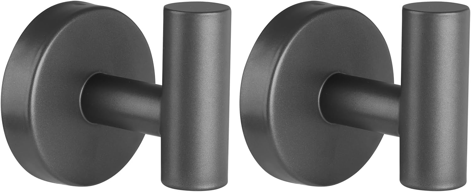 Hak ścienny do łazienki, wieszak na ręczniki kuchenne, wieszak na ręczniki ze stali nierdzewnej (szary) 2 sztuki