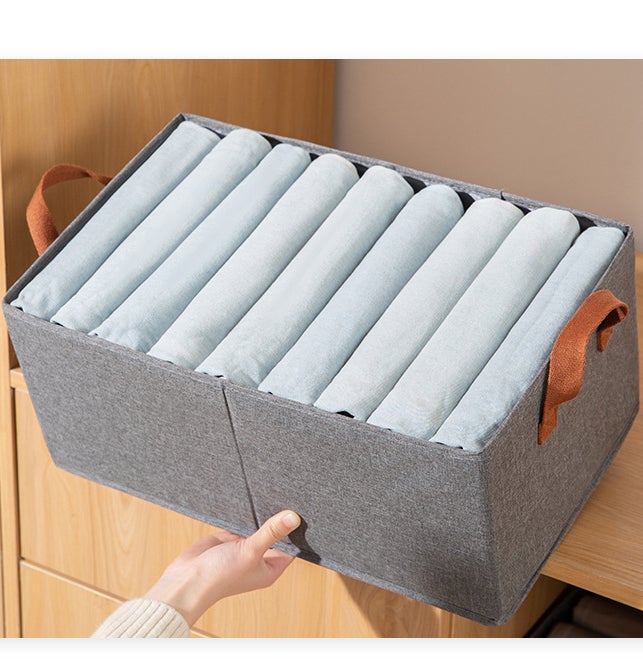 Bacs de rangement pour vêtements, conteneurs pliables en polyester, boîtes de rangement pour organiser les étagères de la chambre - 8