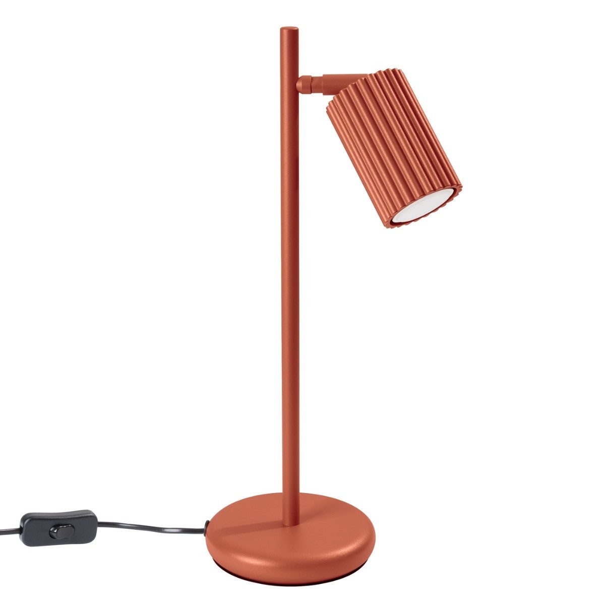 Lampka biurkowa nowoczesna ochra czerwona ruchomy karbowany reflektorek włącznik 1xGU10 10W KARBON Sollux Lighting