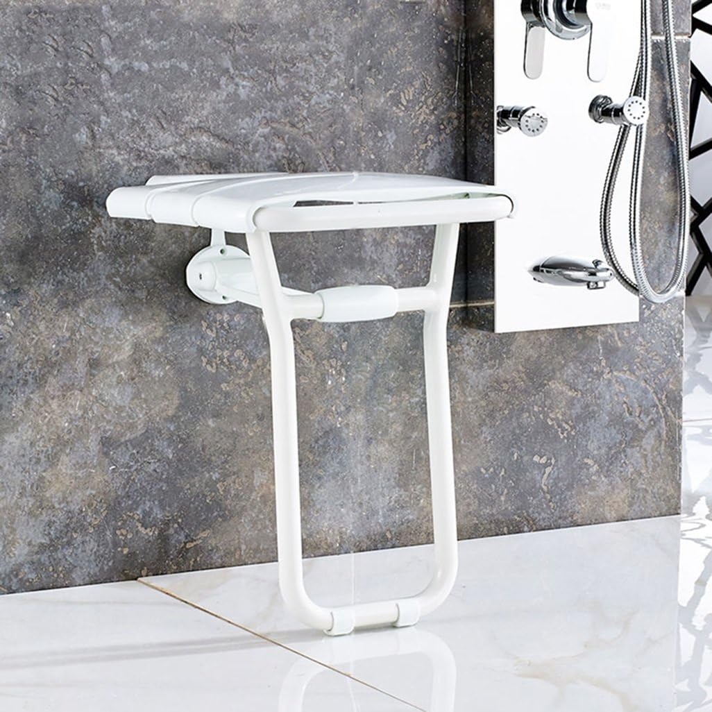 Tabouret de douche mural pliable Tabouret de siège mural ABS pour personnes âgées/handicapées Tabouret de siège antidérapant - 8