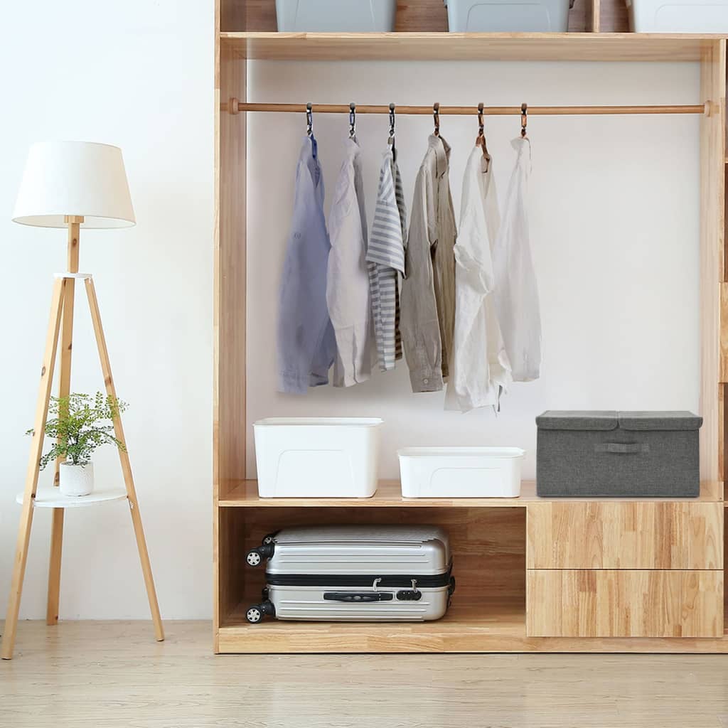 Maison Exclusive Caja de almacenaje tela gris antracita 50x30x25 cm