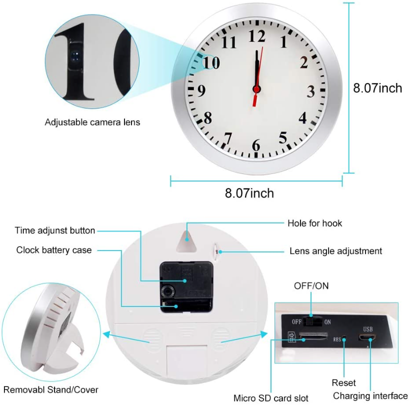 Calendrier horloge Caméra Espion 4K wifi - SAURON SECURITE