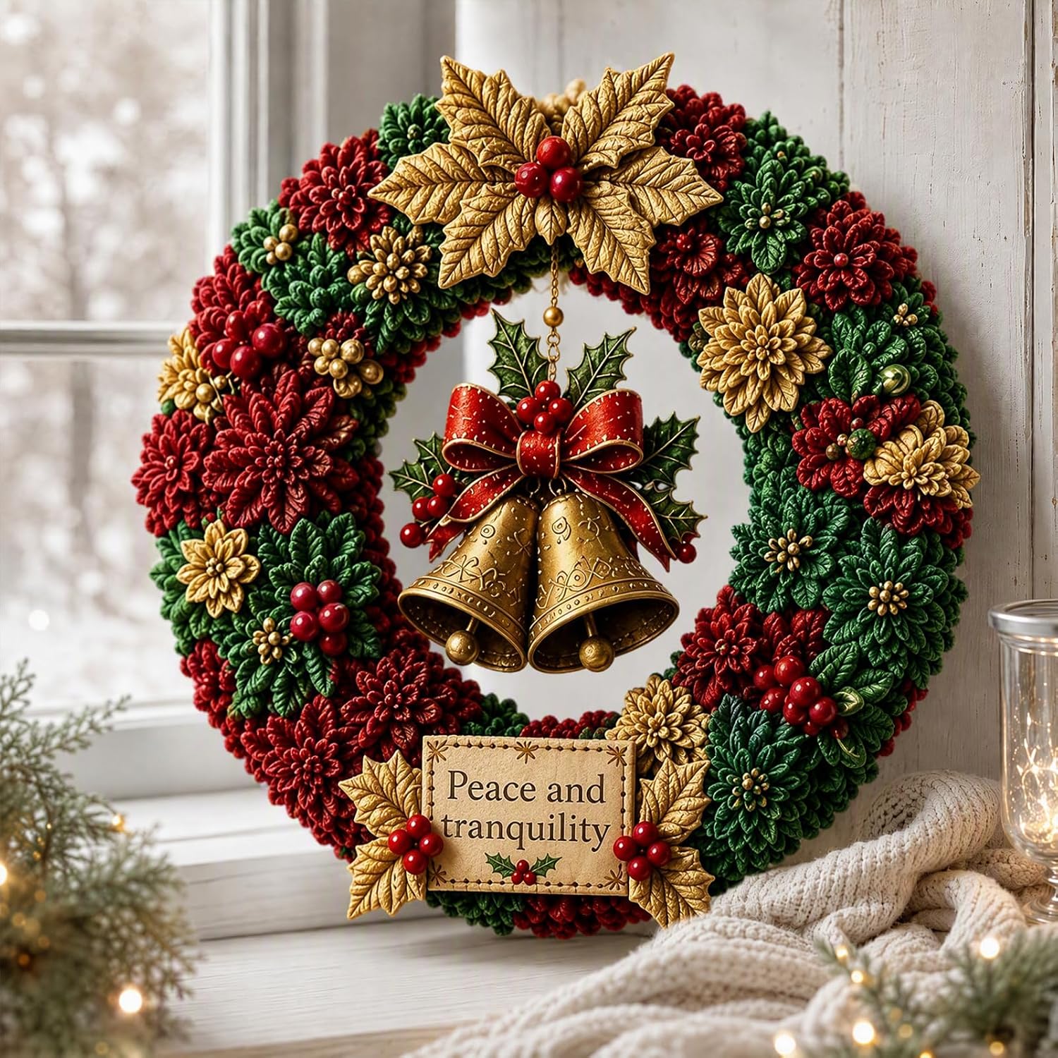 Kit de couronne de Noël 3D en tissu à piquer (2027) - Bricolage pour ...