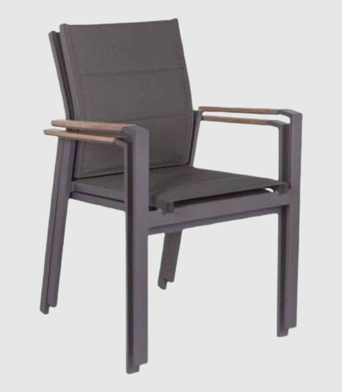 Bizzotto Kubik Anthracite Chaise avec accoudoir 662175 Pour l'extérieur - 2