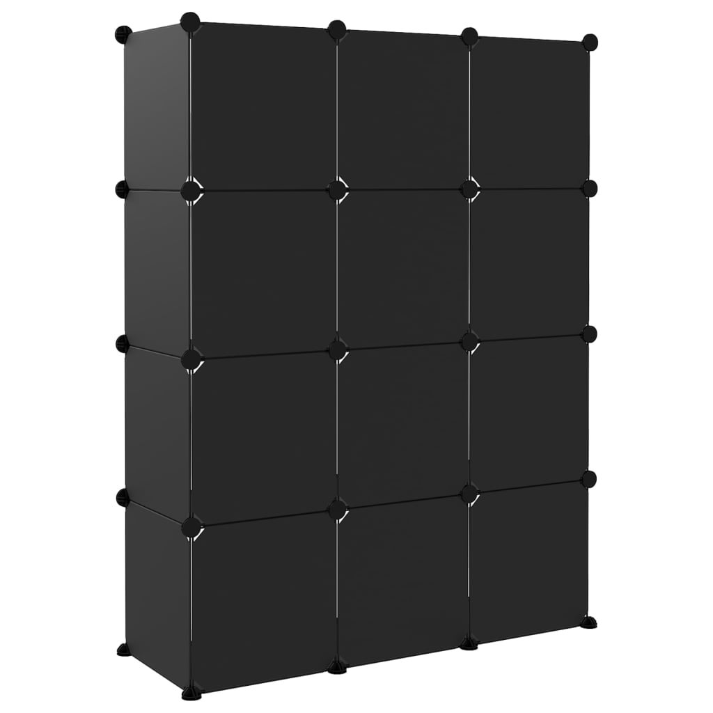 Estante cúbica com 12 compartimentos em PP preto – ComfortXL - 5