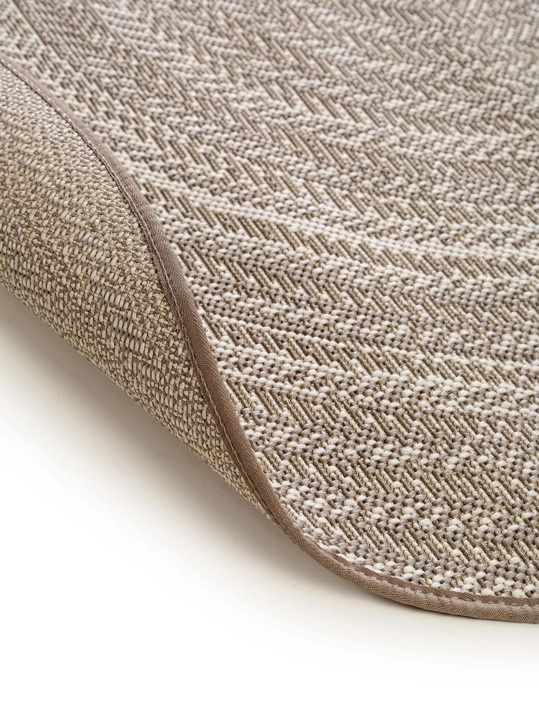 BENUTA - Tapis d'extérieur & intérieur rond Metro crème/taupe ø 120 cm rond - 5