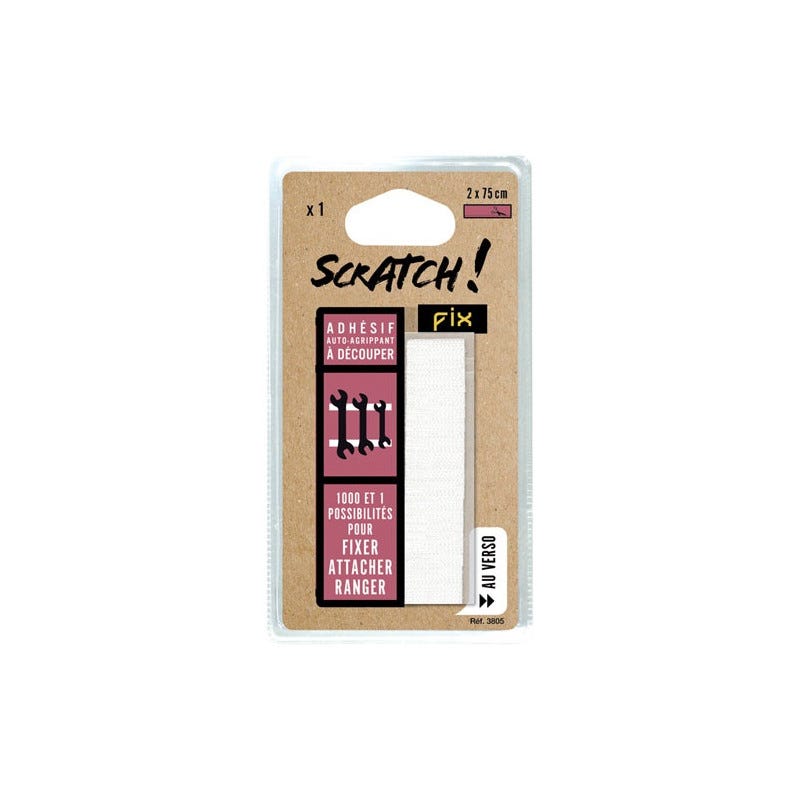 Bande Scratch Auto-Agrippante Type Velcro Adhésive - Noir Bande Scratch Auto-Agrippante Type Velcro Adhésive - Noir