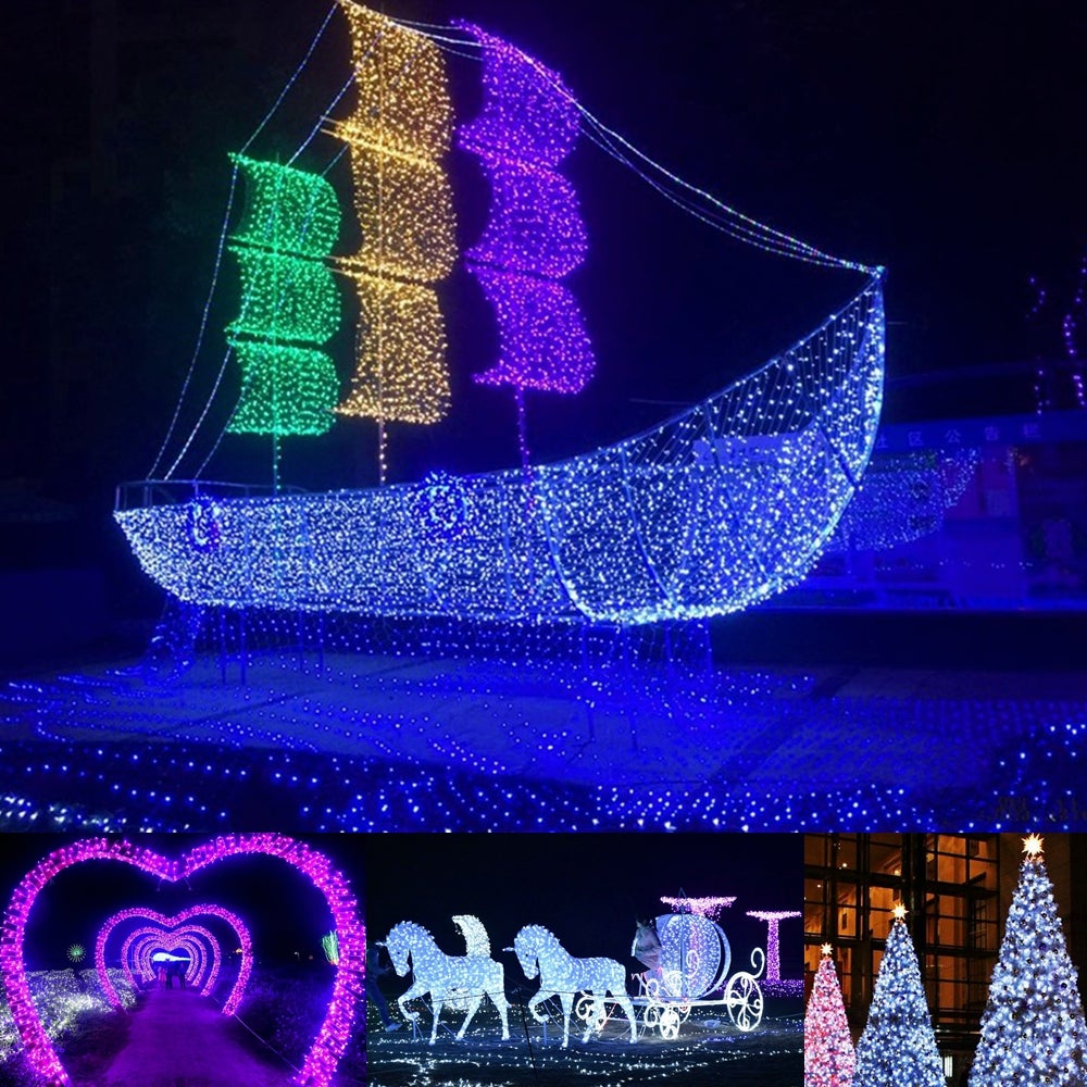 LEMROE 50M 500 guirlandes lumineuses à LED blanc chaud 8 modes de lumière jardin de fête décoration intérieure extérieure lumières de Noël Blanc chaud - 3