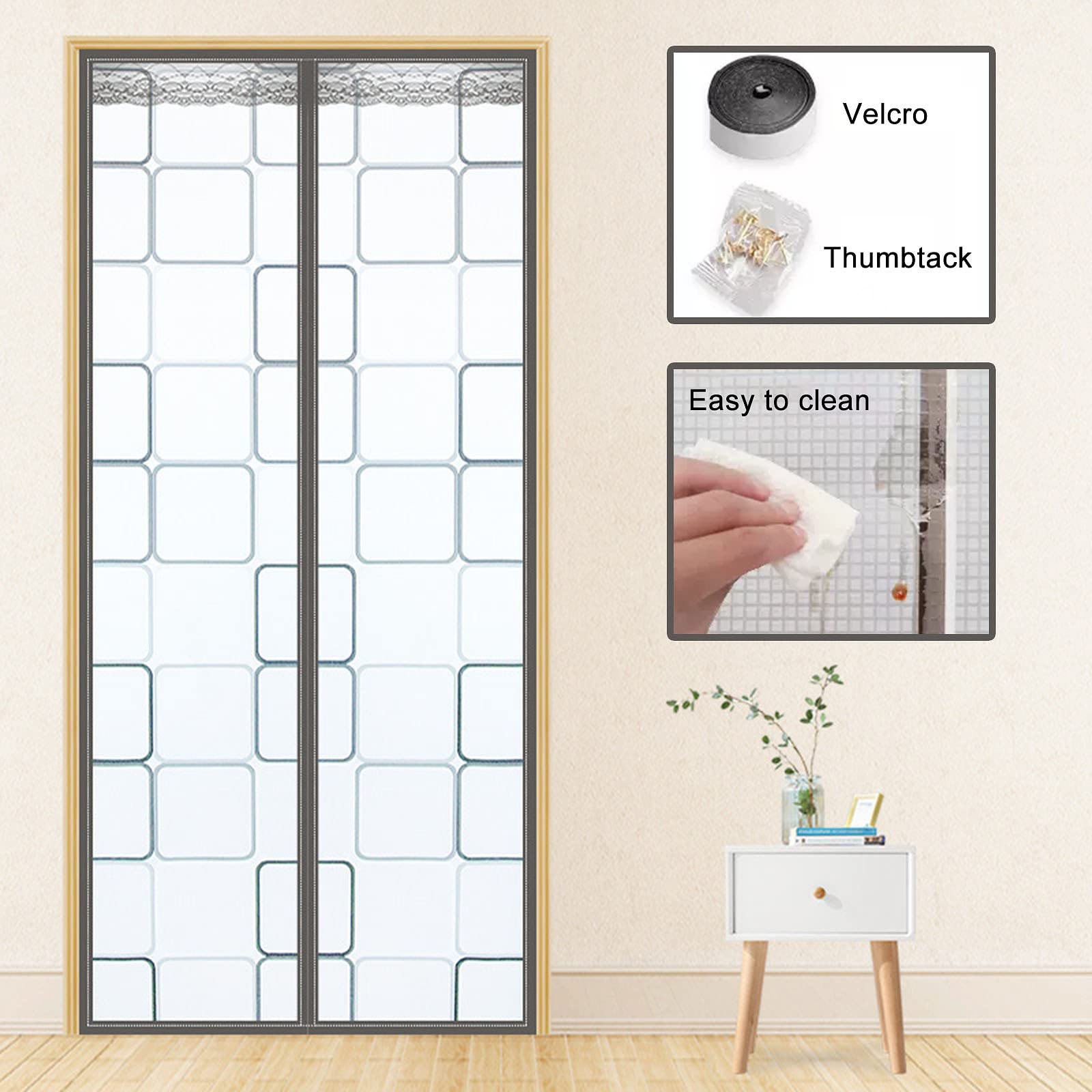 Moustiquaire Magnétique Moustiquaire Porte Fenetre, 150x200 Cm Porte , Facile À Installer Sans Percer Magnétique Fermeture Automatique Rideau, Noir P Moustiquaire Porte Fenêtre Magnetique