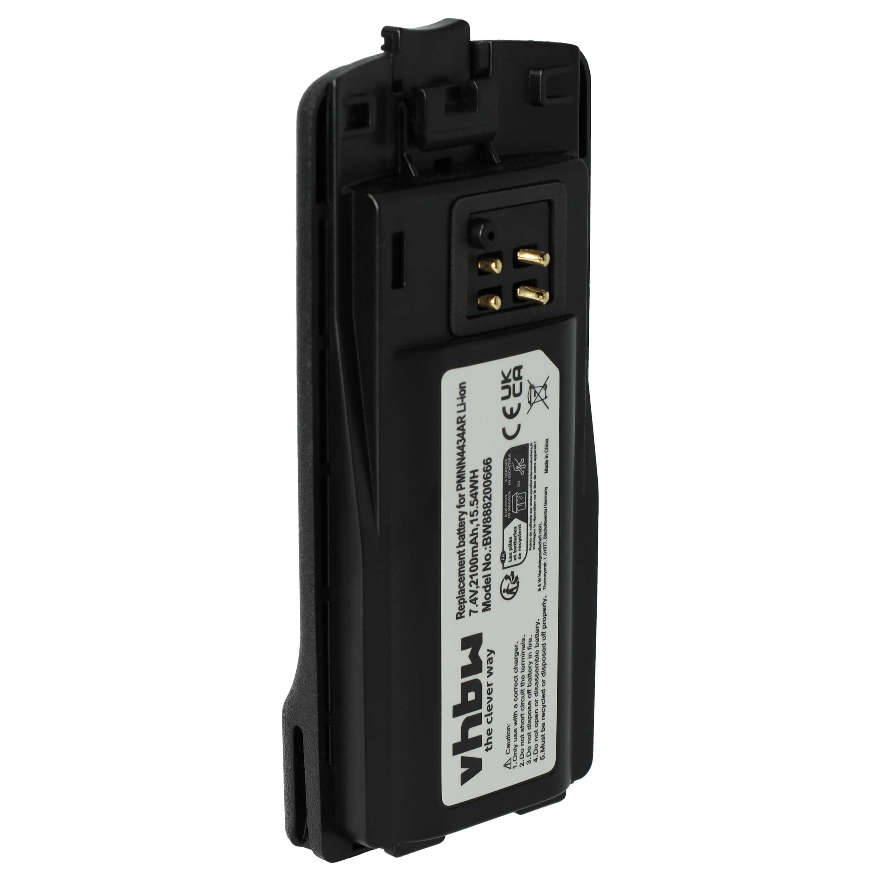 Vhbw 1 Batteria NiMH 1500mAh 7.5V Per Motorola CP450, GP300, GP308 – Con Clip