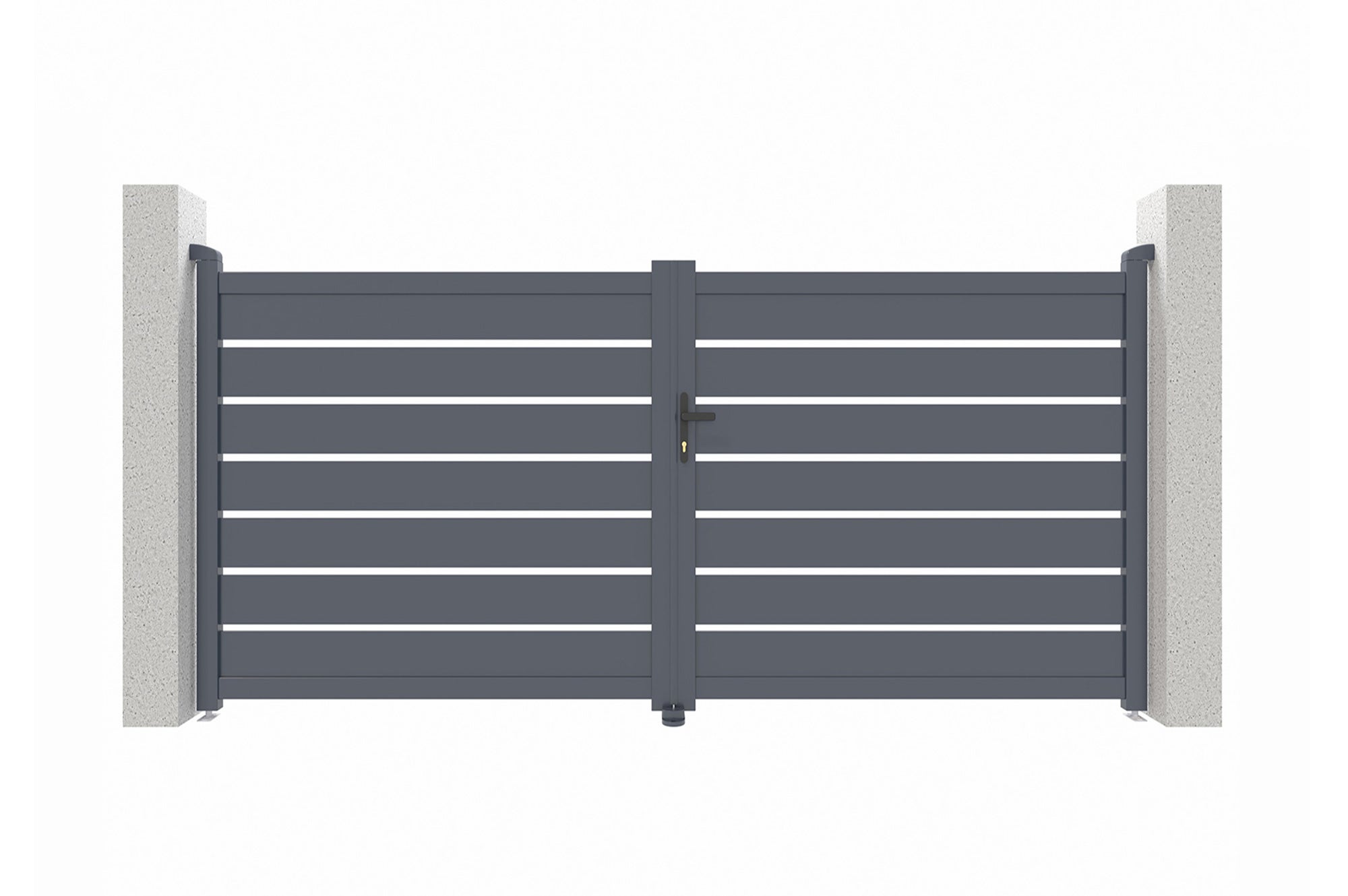 Portail battant 3m VOGEL H.140cm aluminium gris - 3