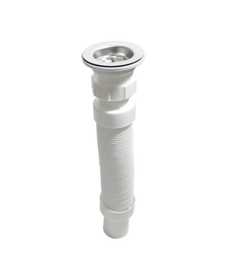 Tubo di scarico in PVC grigio, estensibile fino a 1 m di lunghezza, adatto per doccia Tubo di scarico in PVC grigio, estensibile fino a 1 m di lunghezza, adatto per doccia