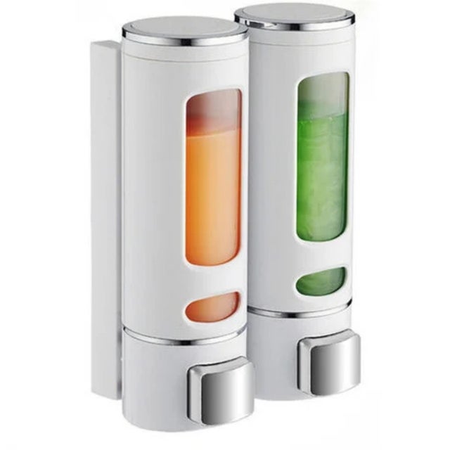 Compactor Double Distributeur Savon Mural 2x500 Ml – Blanc & Chrome – Pompe Garantie à Vie