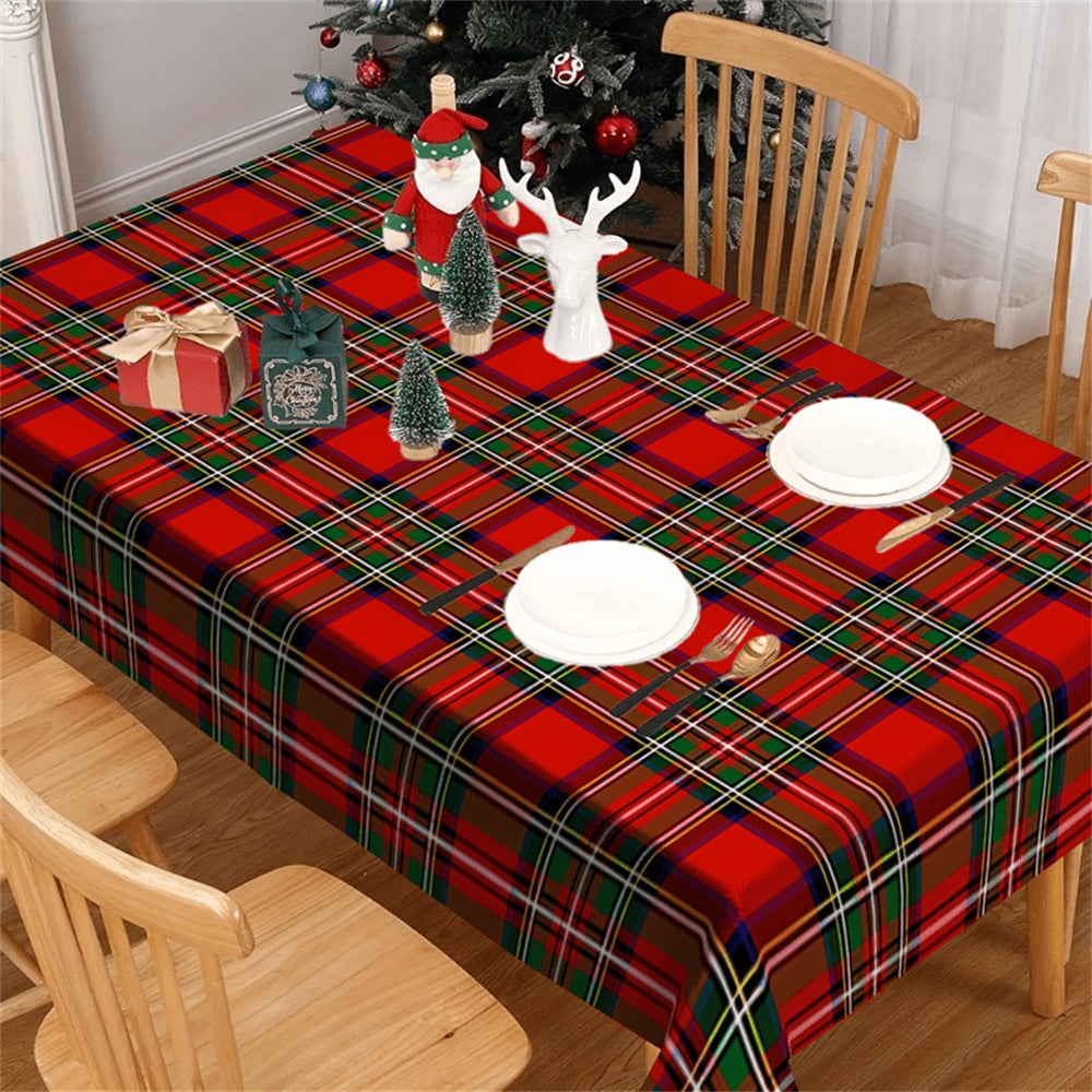 Tovaglia decorativa natalizia, extra lunga 140 x 300 cm, riutilizzabile e lavabile in lavatrice, perfetta per feste e pranzi quotidiani in casa - 2