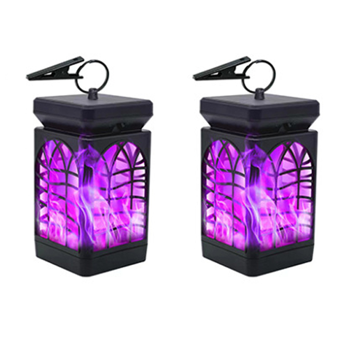 2-częściowe wiszące latarnie solarne, wodoodporne, realistyczne, migoczące płomienie, dekoracyjne oświetlenie ogrodowe