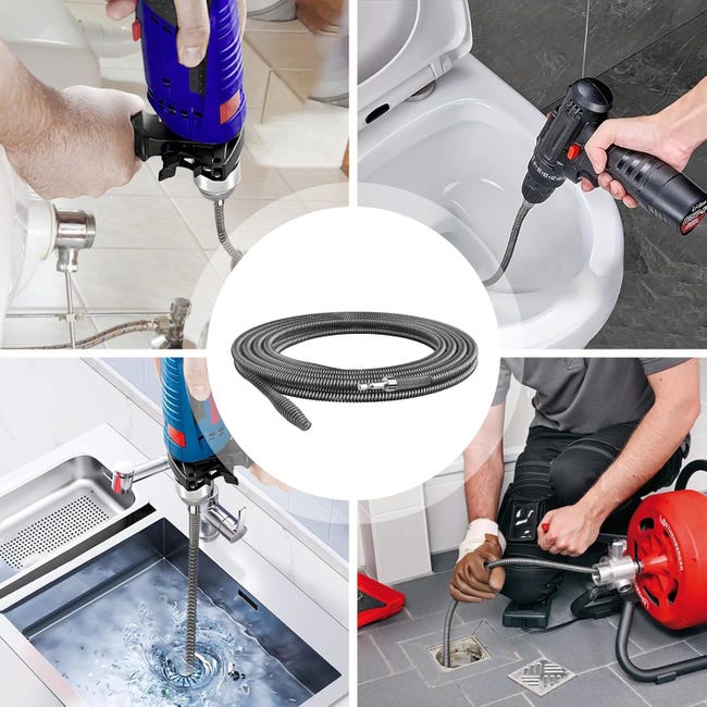 Sturalavandini Ad Alta Pressione - Per WC, Lavandini E Scarichi, Con Impugnatura Ergonomica - Foto 6