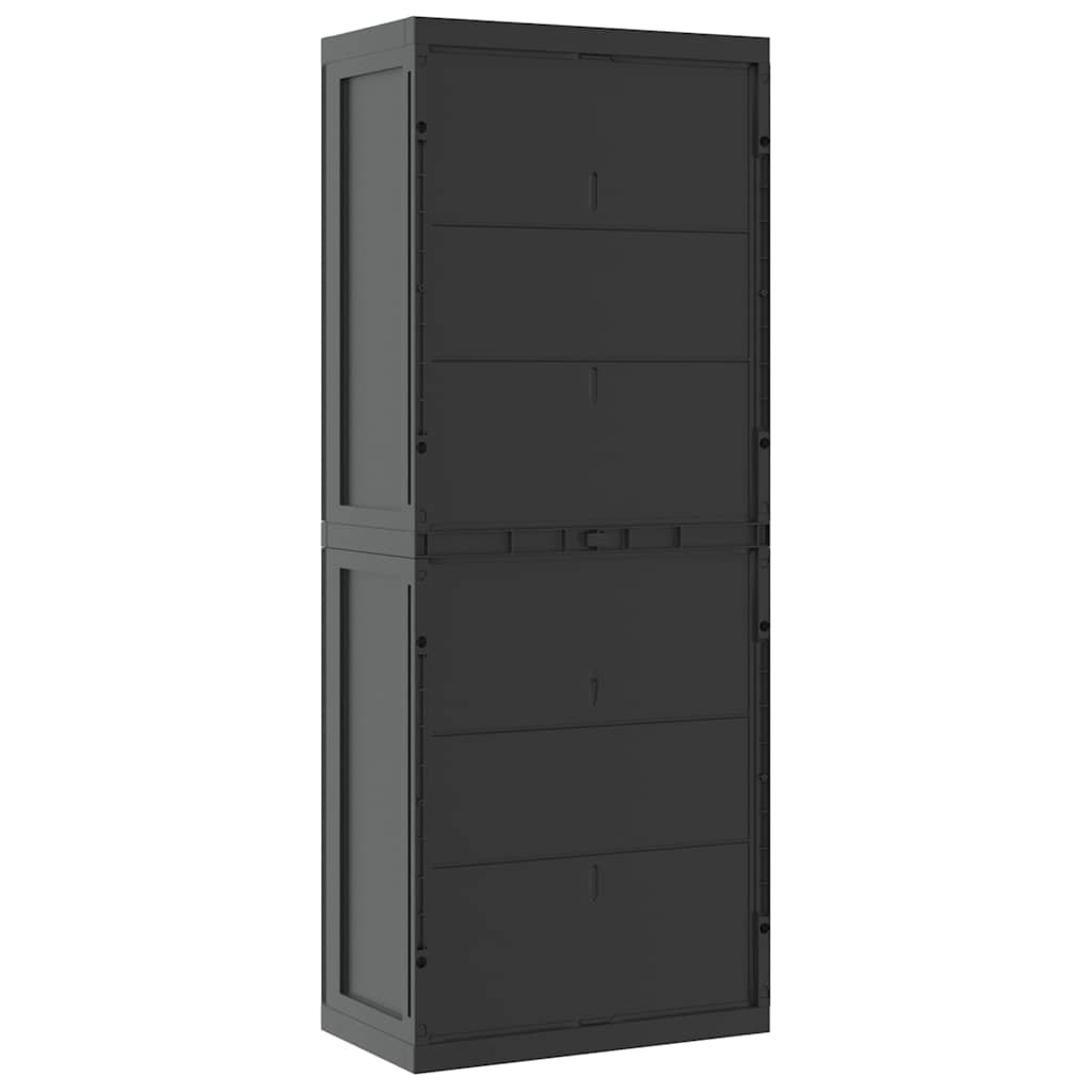 Armoire de rangement d extérieur noir 65x37x165 cm PP - 8