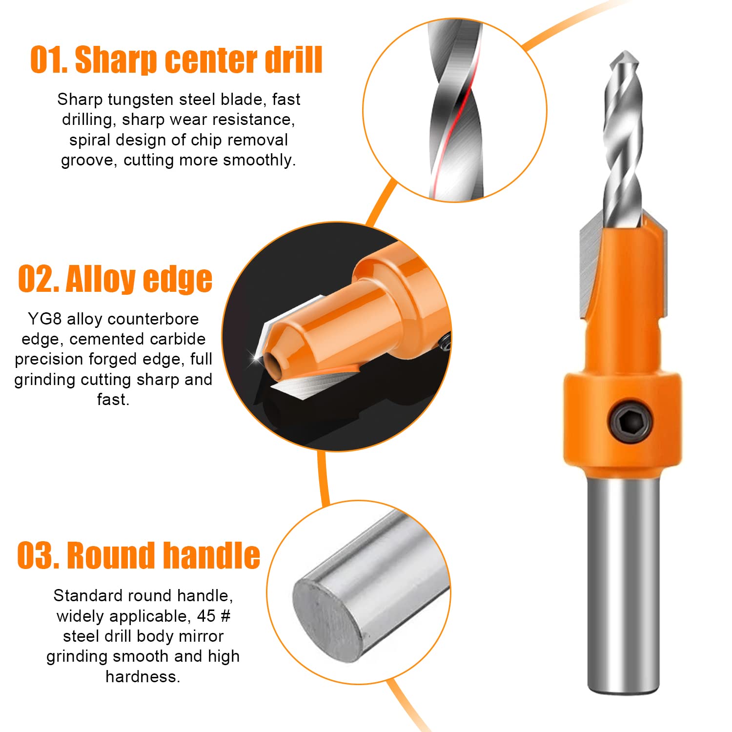 Punta Per Fresa Reversibile A Dita Per Giunti A Colla, 8 Mm Di Gambo, Lavorazione Legno Precisa, Lunghezze Multiple, Corpo In Acciaio 45#