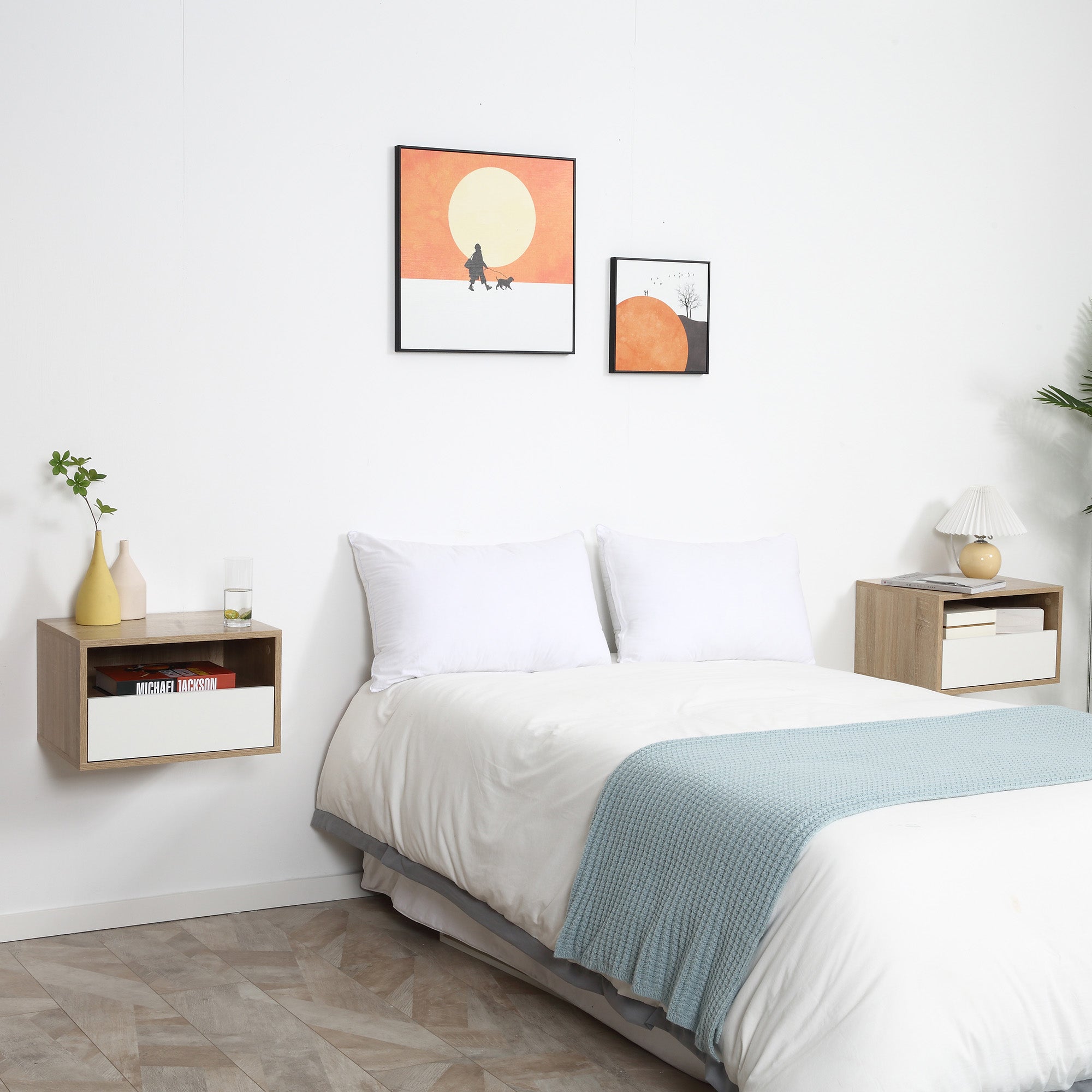 HOMCOM Comodino per Camera da Letto Stile Boho con 2 Cassetti | Italy