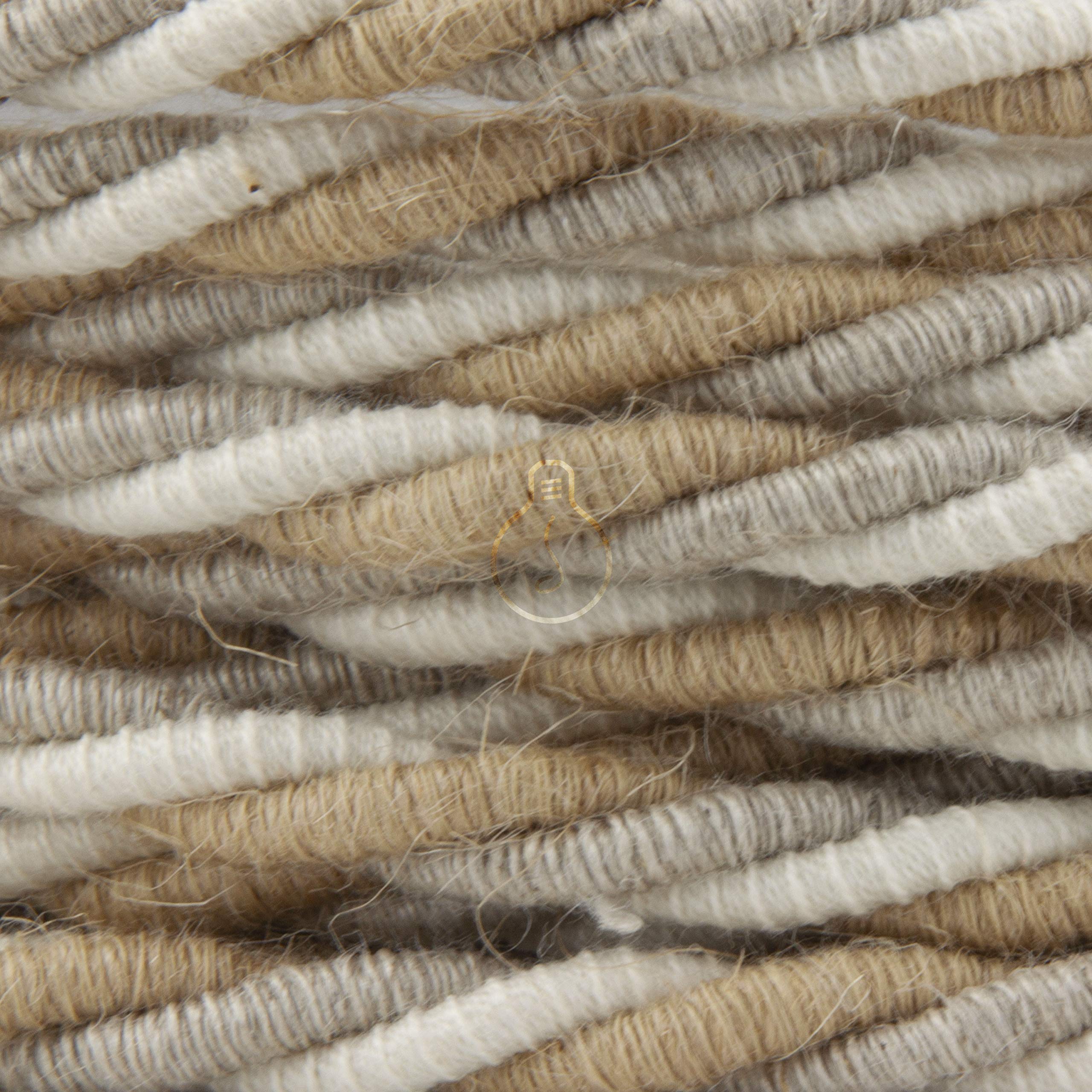 Amarcords - Cavo elettrico tessile colore FIENO, trecciato, juta, 5 metri, con messa a terra 3x0,75mm - Filo rivestito in tessuto colorato vintage per - 2