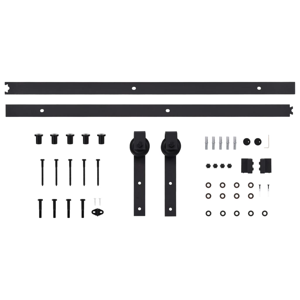 vidaXL Kit de quincaillerie de porte coulissante SKIEN 200 cm noir - 4
