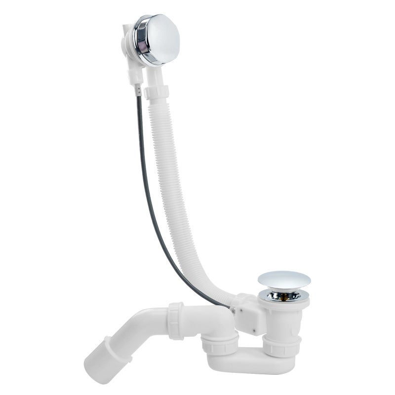 Wirquin 34760506 Vidage de baignoire quick clac L700 et siphon orientable D40, bonde à clapet