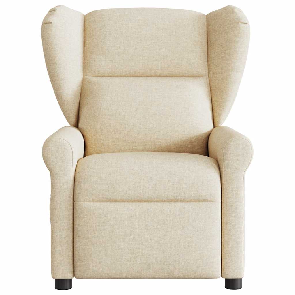 Fauteuil inclinable de massage | Fauteuil de relaxation | Chaise de relaxation électrique crème tissu CFW129224 - 4
