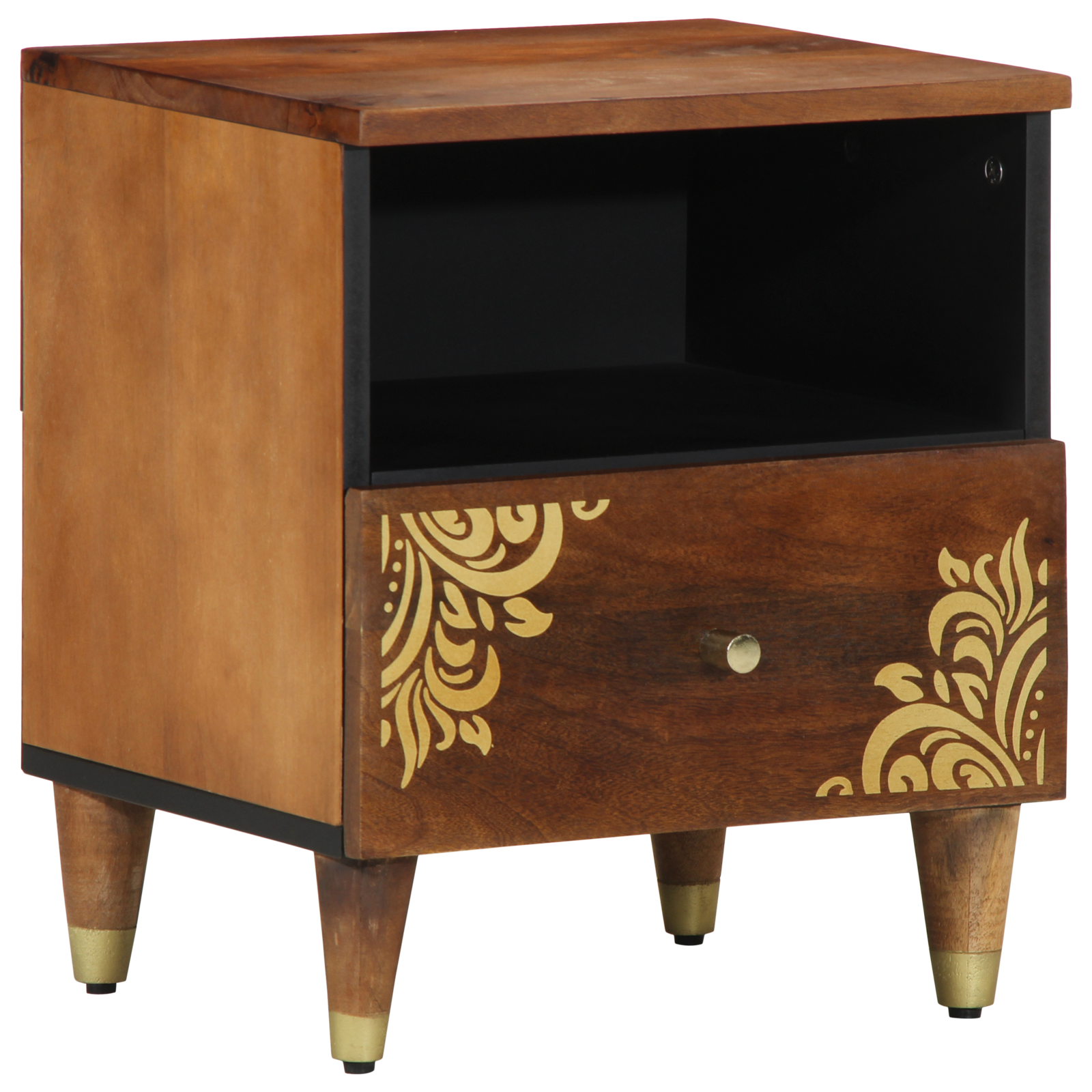 UEV Lot de 2 Tables de Chevet, Table d'Appoint avec Design de Vague, Bout de Canapé, 2 Tiroirs de Rangement, pour Salon Chambre, Bureau, 50 x 40 x 60 cm, Vert