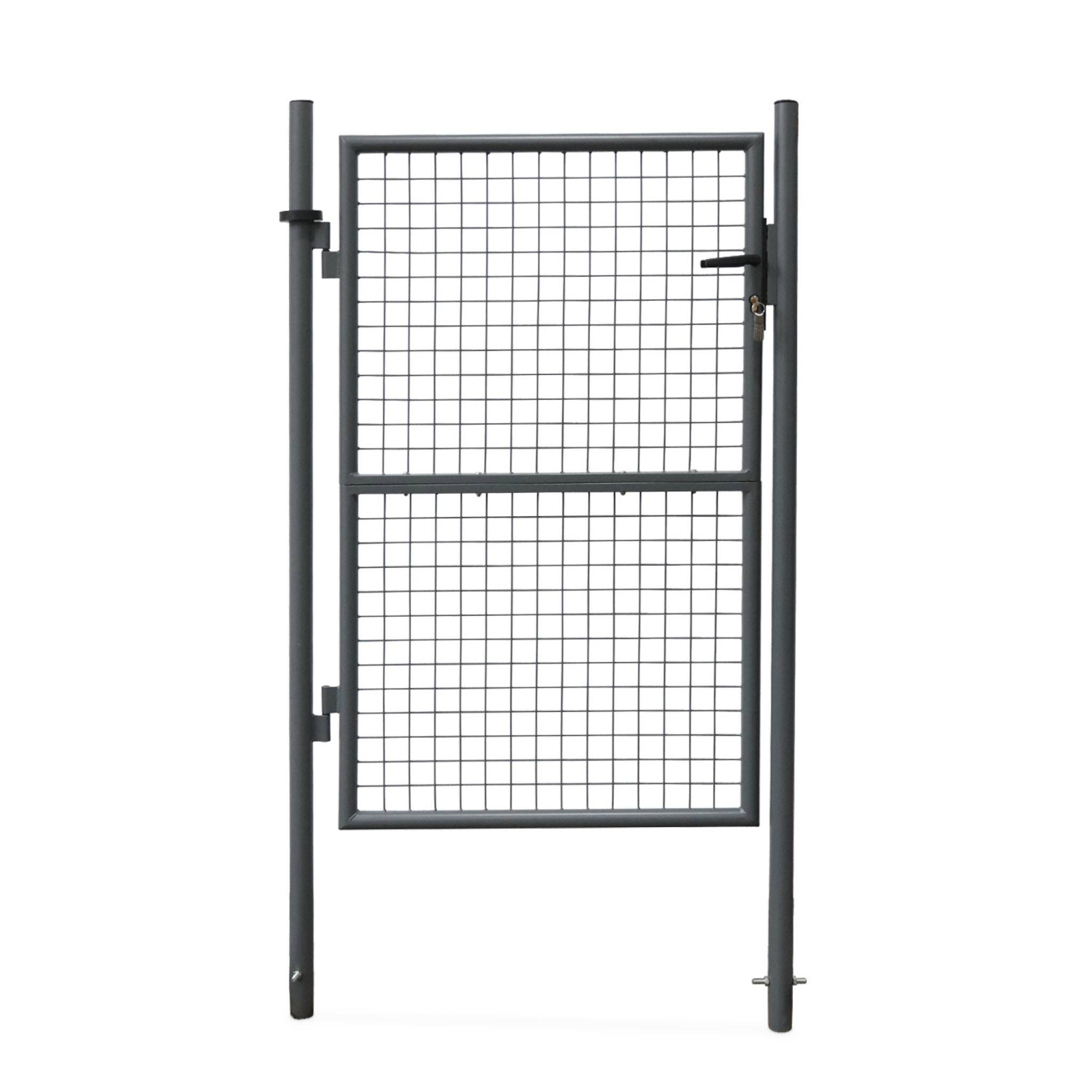 Easy Cloture Portillon grillagé en Acier galvanisé Maille 100 x 50 L 1m20 x H 1m00 Gris Anthracite - Porte de Jardin - Clôture de Jardin avec Serrure et poignée Easy Cloture Portillon grillagé en Acier galvanisé Maille 100 x 50 L 1m20 x H 1m00 Gris Anthracite - Porte de Jardin - Clôture de Jardin avec Serrure et poignée