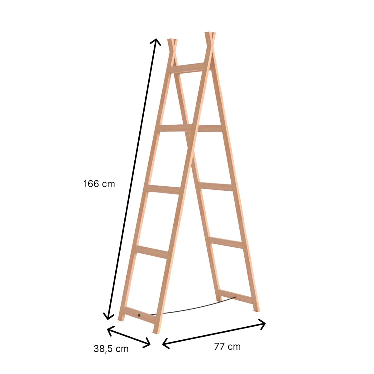 Étagère Échelle en Bois Modulable 166 cm - Design Scandinave & Industriel - 3