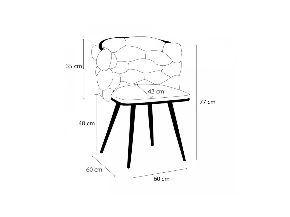 Lot de 2 chaises CHLOE tissu texturé et pieds métal noir BOBOCHIC Beige ...