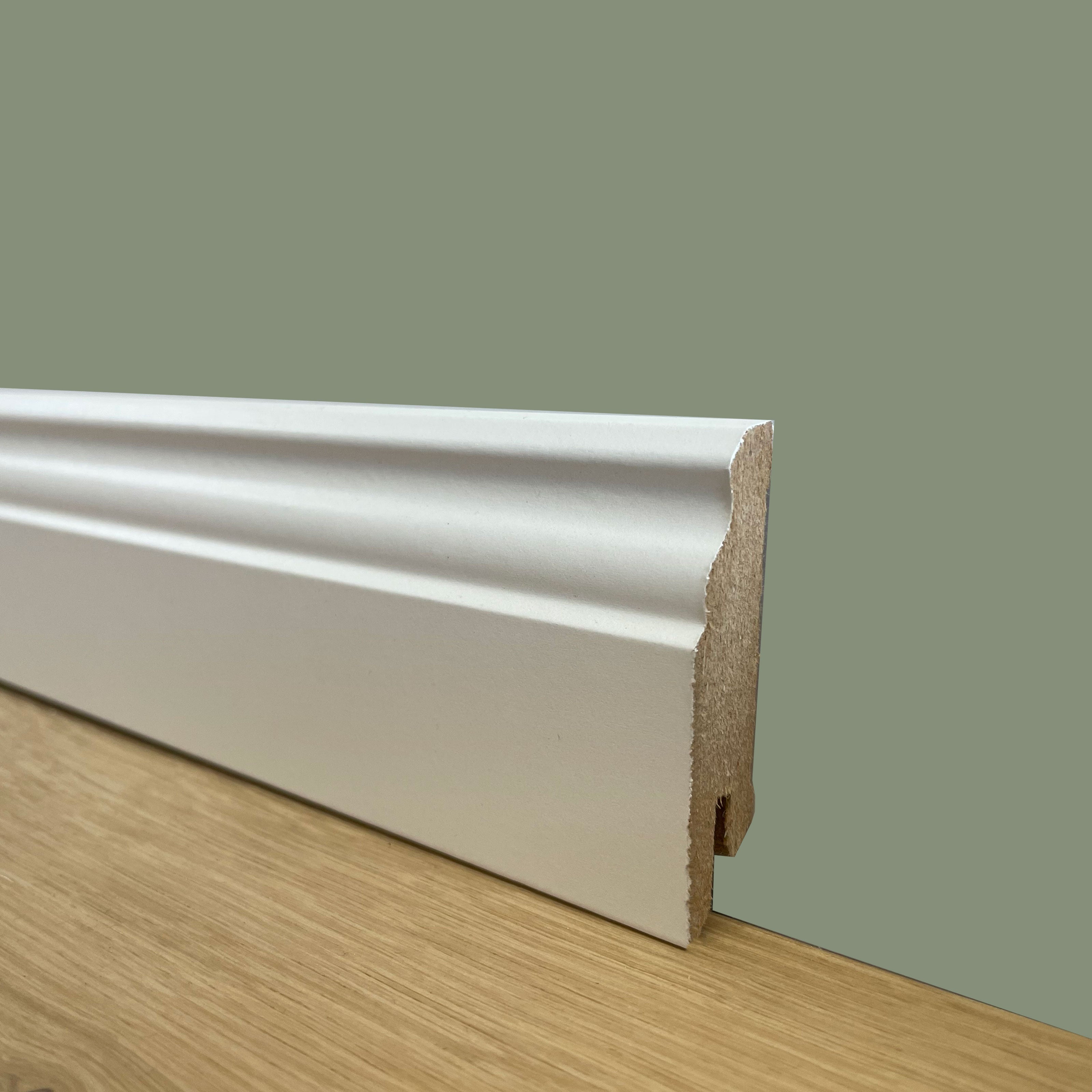PLINTHE DUCALE en FIBRE DE BOIS COMPACTE 60X15 BLANC (prix au mètre linéaire) - 3