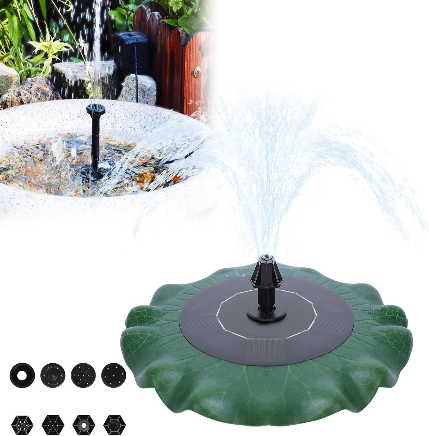 Solarna pompa wodna Lotus Leaf z dyszami rozpylającymi 1,4 W do ogrodu, fontanny, małego stawu