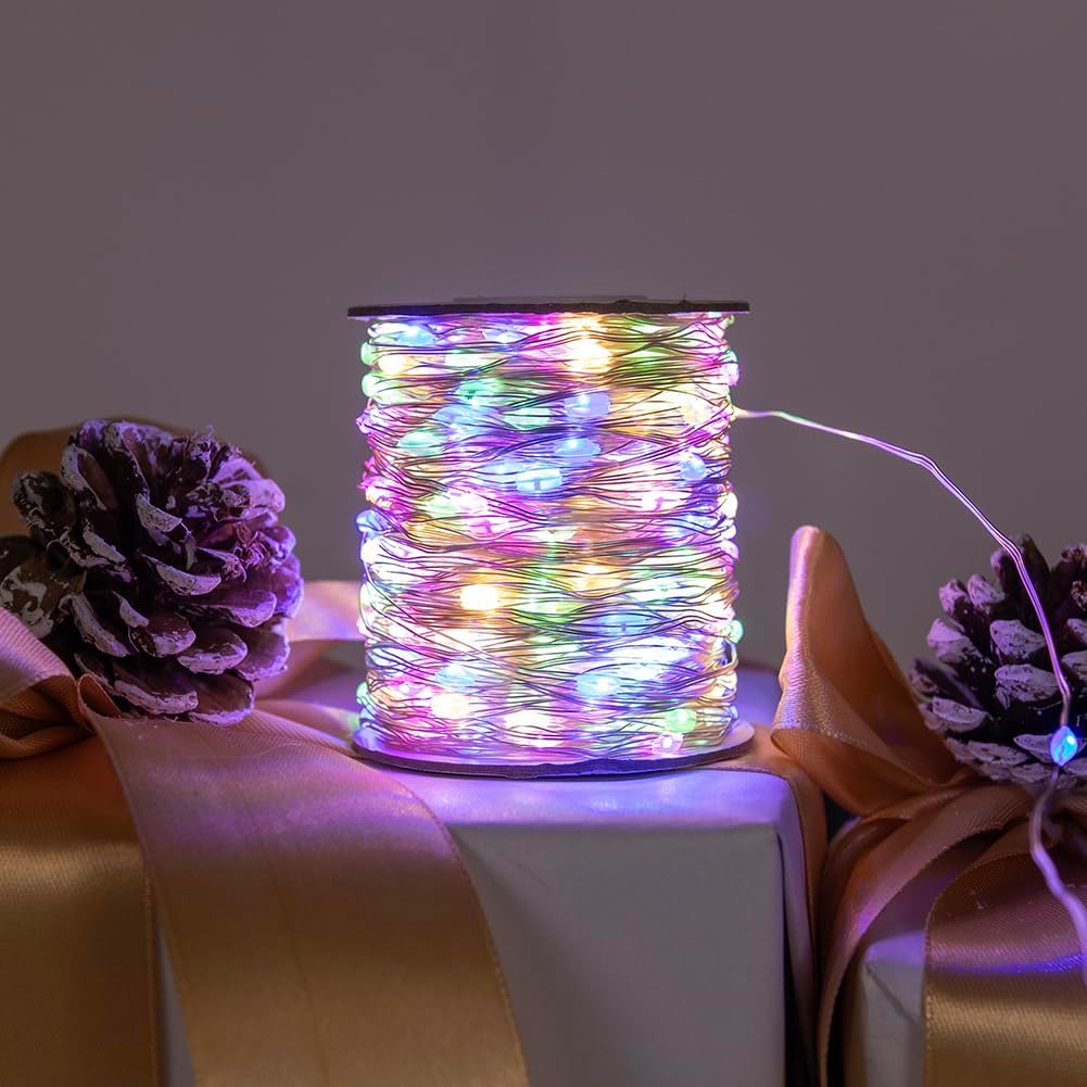 Guirlande lumineuse 100 m 1000 LED Fil de cuivre argenté Étanche Intérieur/Extérieur avec télécommande, Lumière colorée. - 2