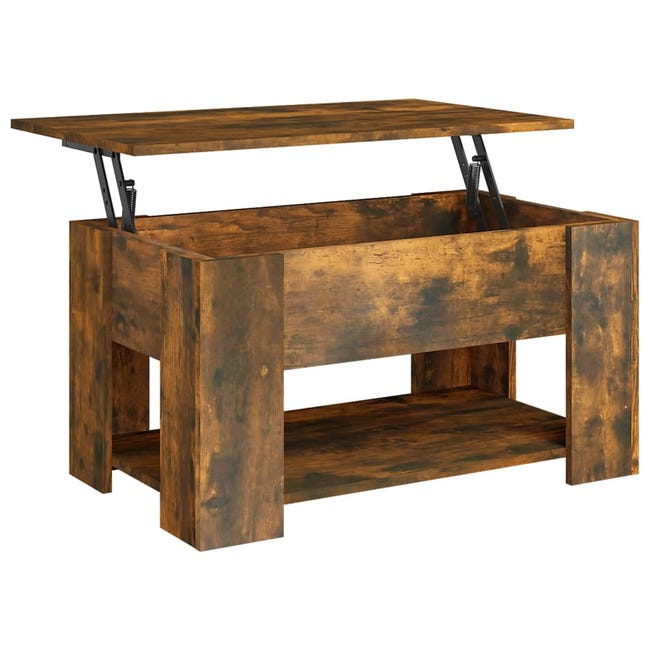 Tavolino da Salotto in Legno con Piedi in Ferro Battuto - Spazio Casa Tavolino da Salotto in Legno con Piedi in Ferro Battuto - Spazio Casa