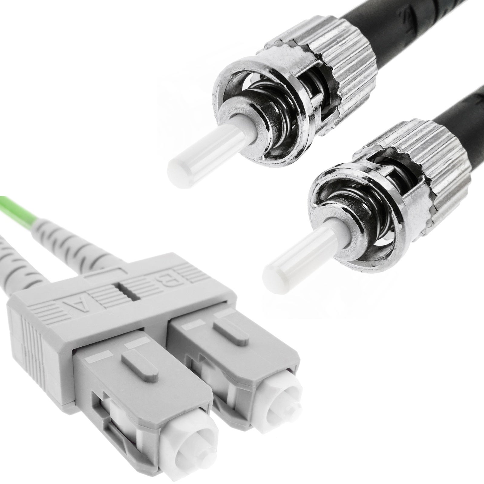 Cavo in fibra ottica multimodale duplex OM5 50µm/125µm ST/PC - SC/PC 100Gb di 3 m - 3