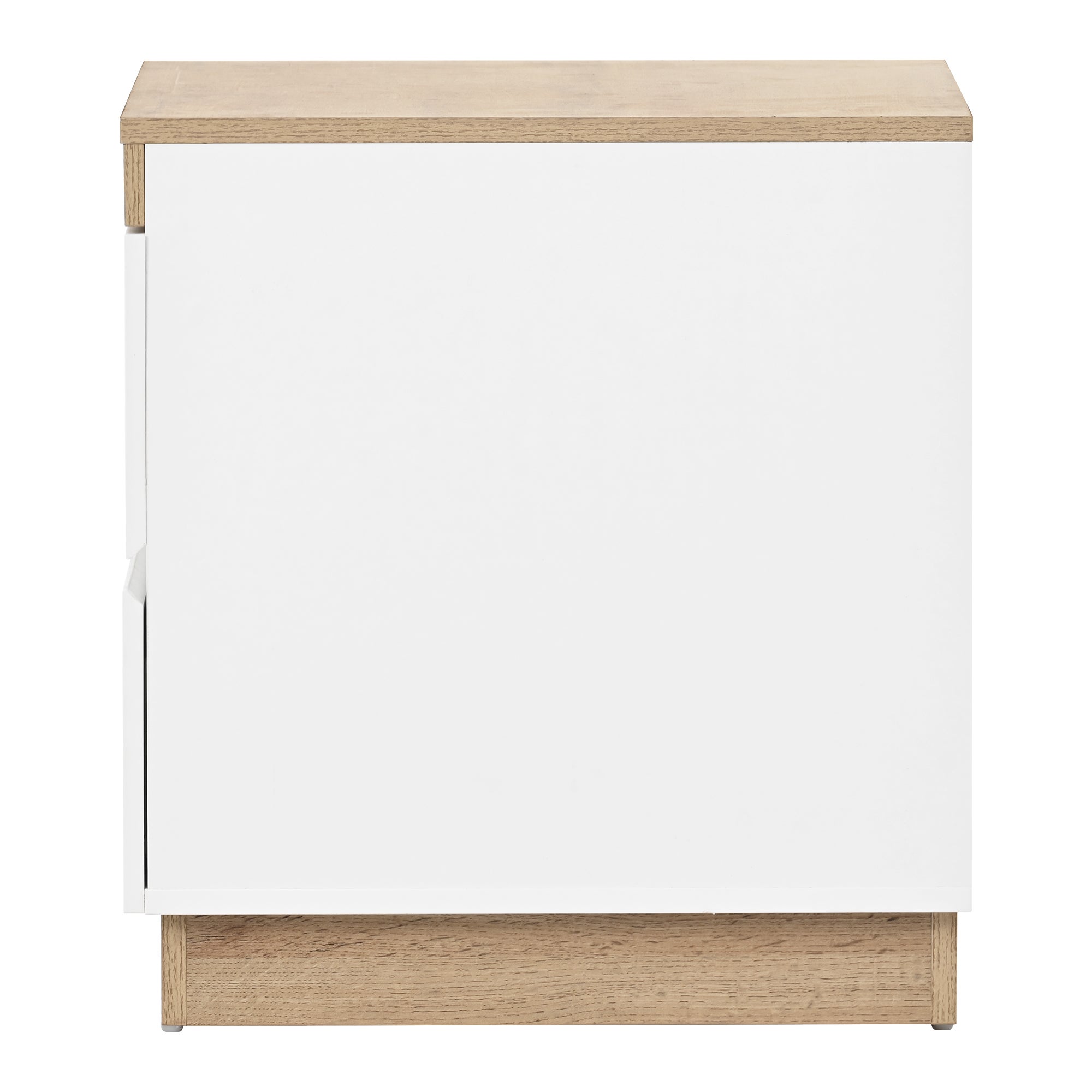 Table de chevet avec 2 tiroirs - style scandinave - Blanc - 7