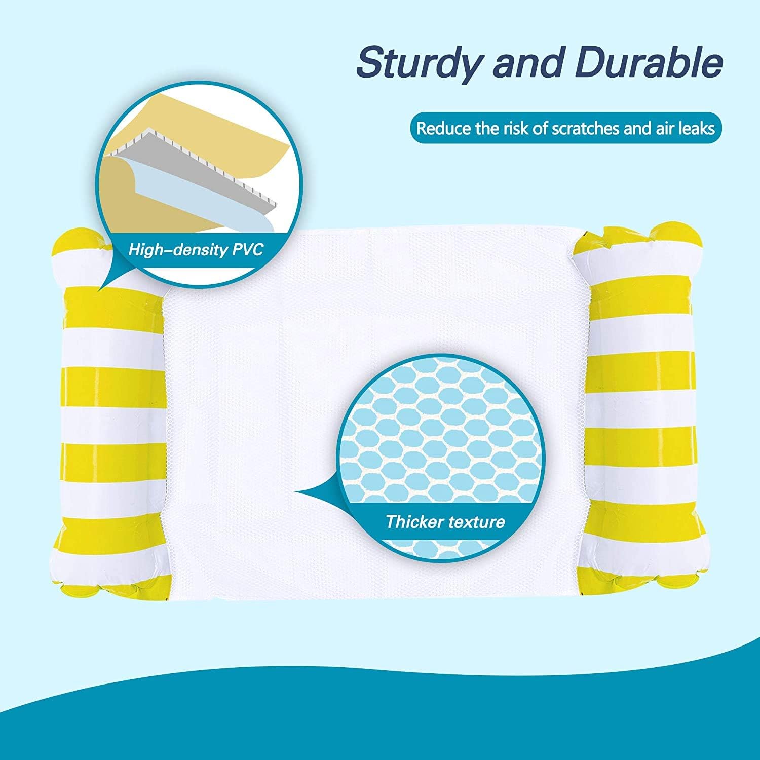 Amaca Gonfiabile Per Piscina 4 In 1 Con Motivo Foglie - Galleggiante Multiuso Con Custodia Impermeabile Per Telefono - 3
