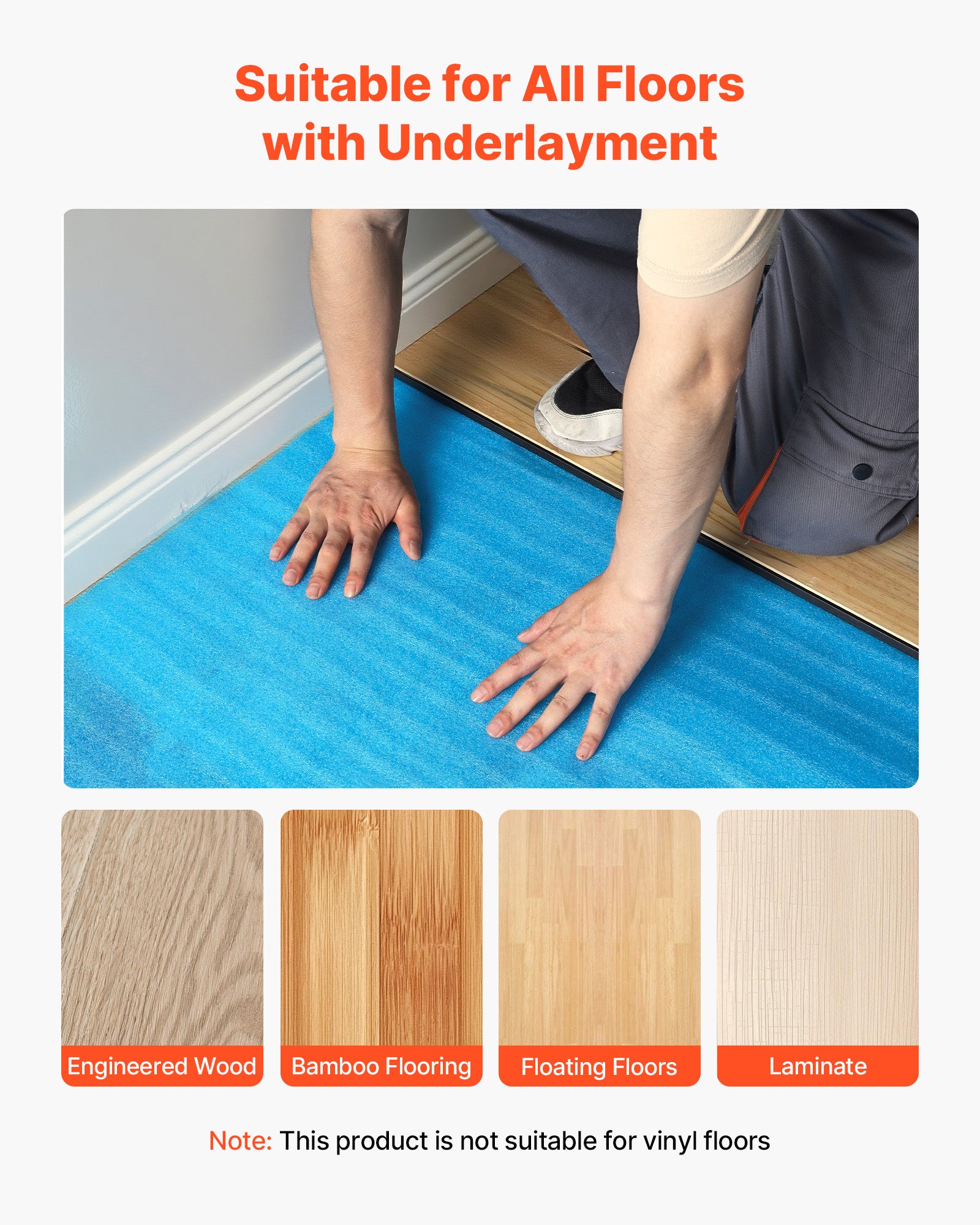 Sous Couche Parquet VEVOR 27,9 m²,2 mm Mousse EPE,Insonorisante et Imperméable,3x9,3 m²,pour Sol Stratifié,Flottant ou en Bois - 6