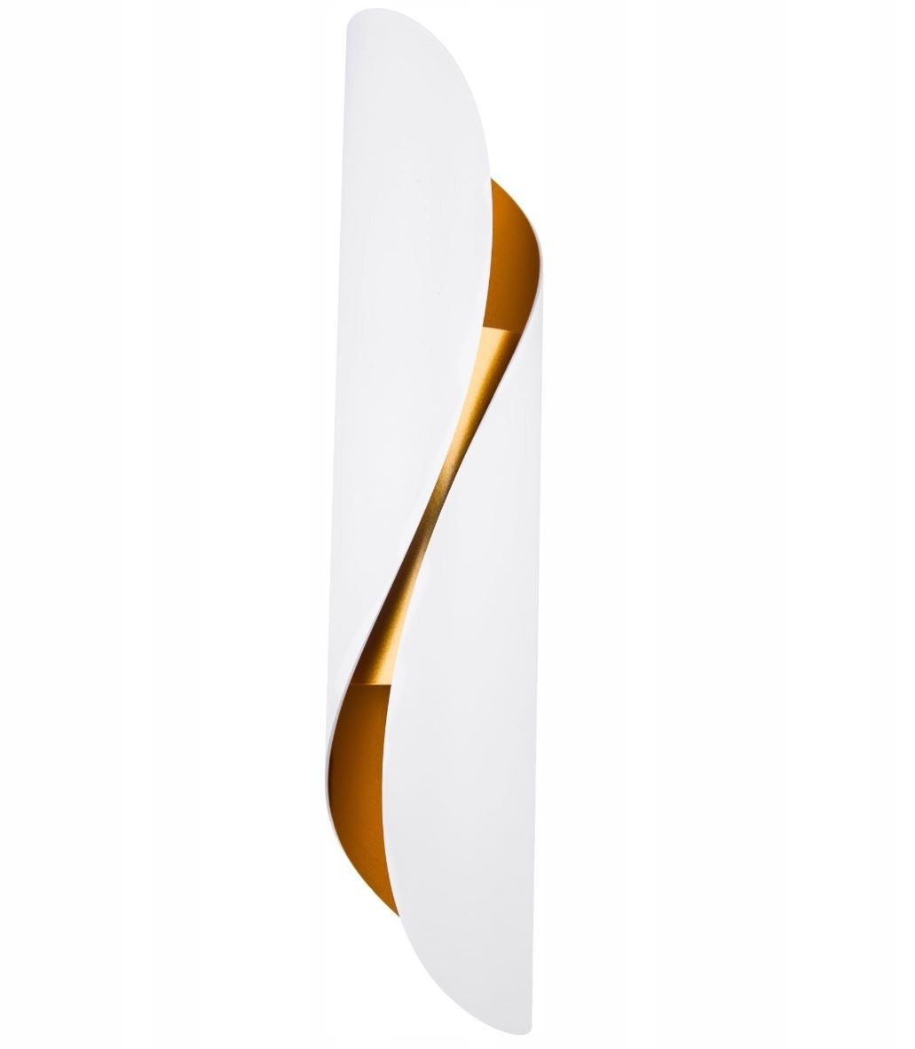 Kinkiet ścienny Drill biało-złoty 2xE14x40W styl nowoczesny wym: 40 x 8 x 8 cm aluminium IP20 Abigali