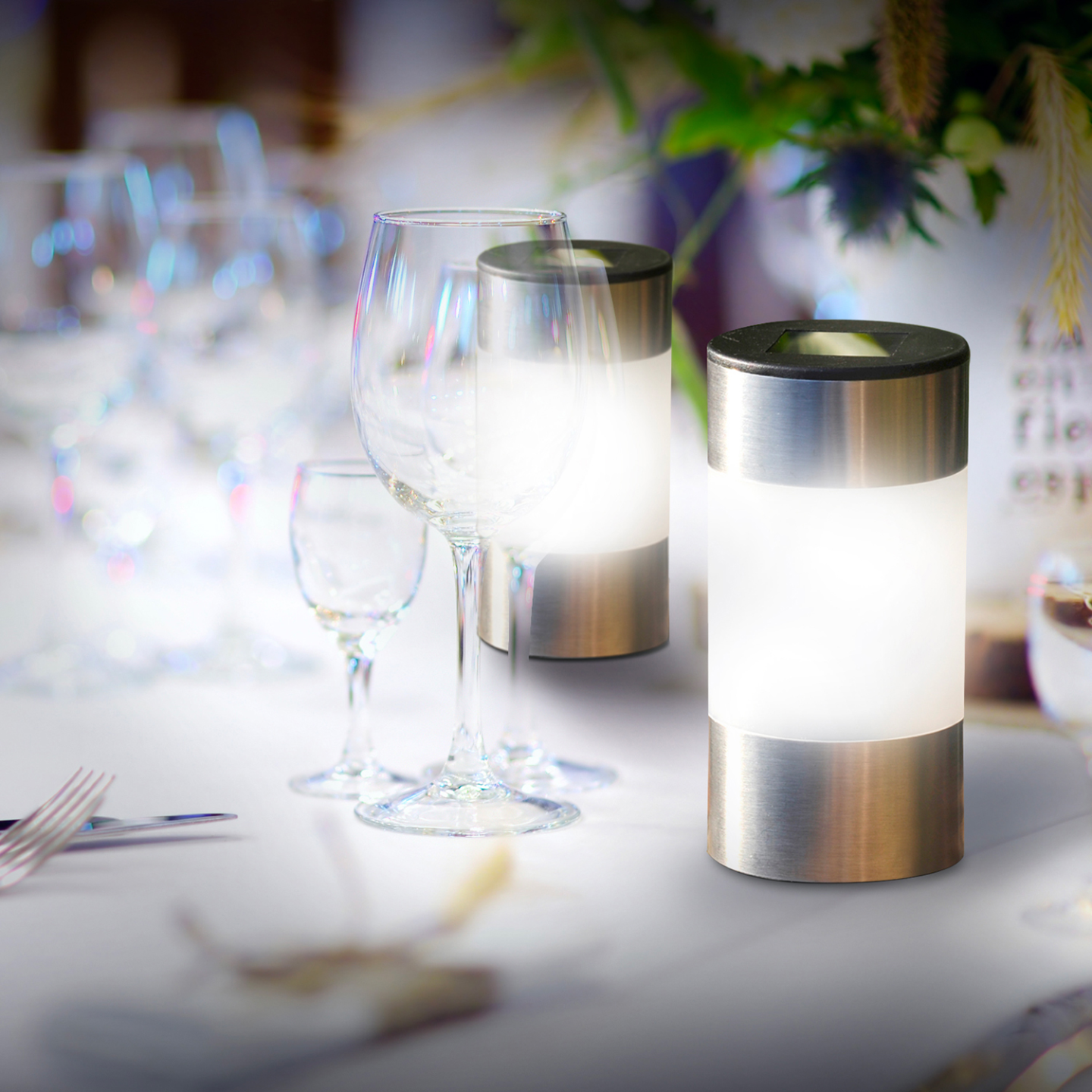 Lot de 8 bornes solaires design inox 2 en 1 - 4