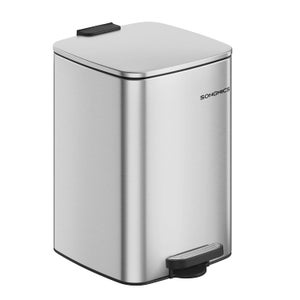 Pattumiera Da Cucina In Acciaio Inox 60L – 3 Scomparti Da 20L, Coperchio A Chiusura Morbida, Pedale, Cestelli Rimovibili, Per Raccolta Differenziata
